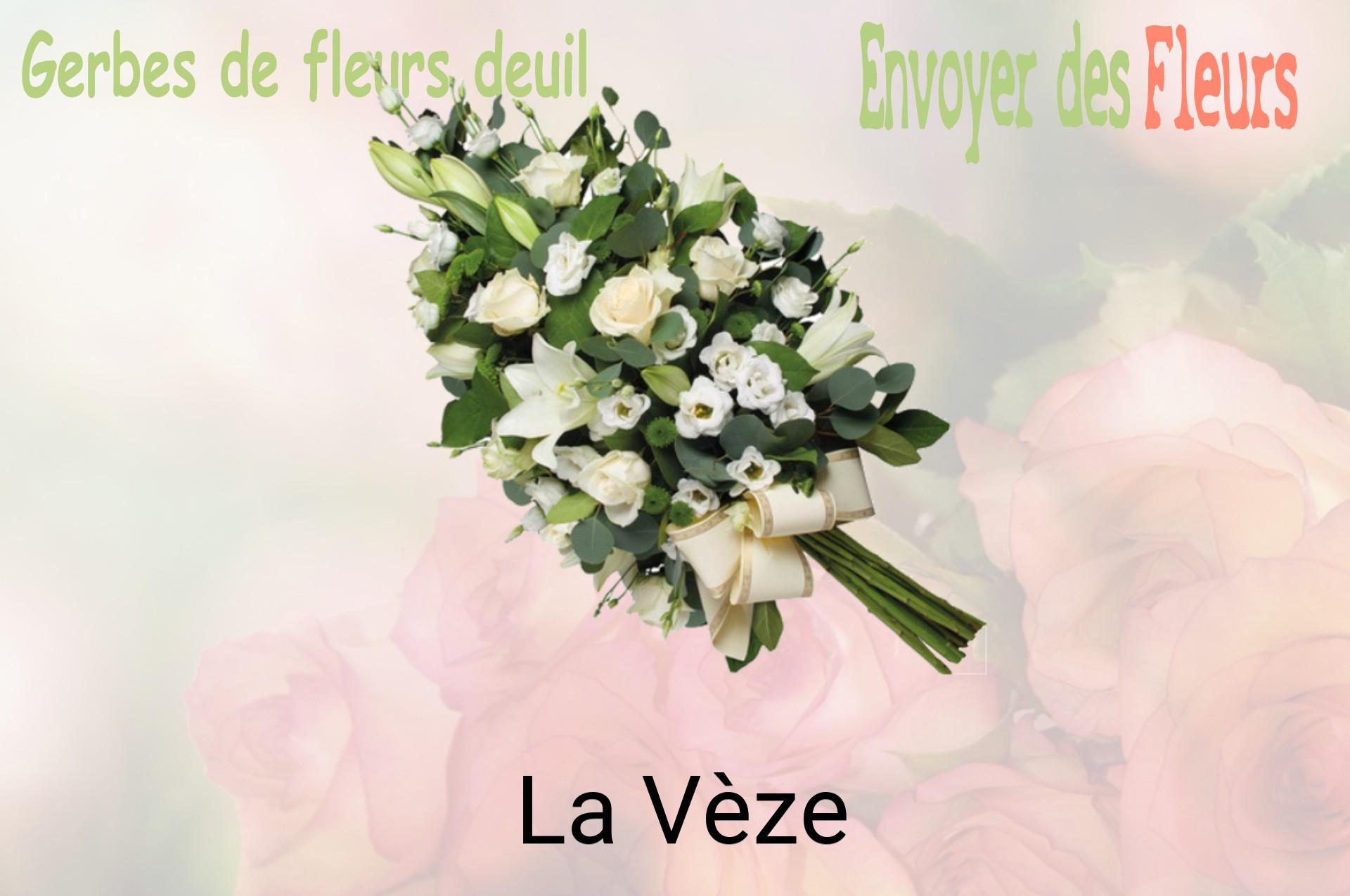 Gerbe de fleurs de deuil livrée à La Vèze